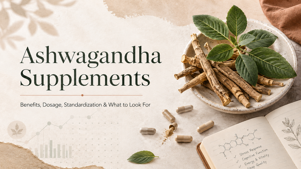 Ashwagandha Supplements: Benefits, Dosage, Standardization & What to Look For