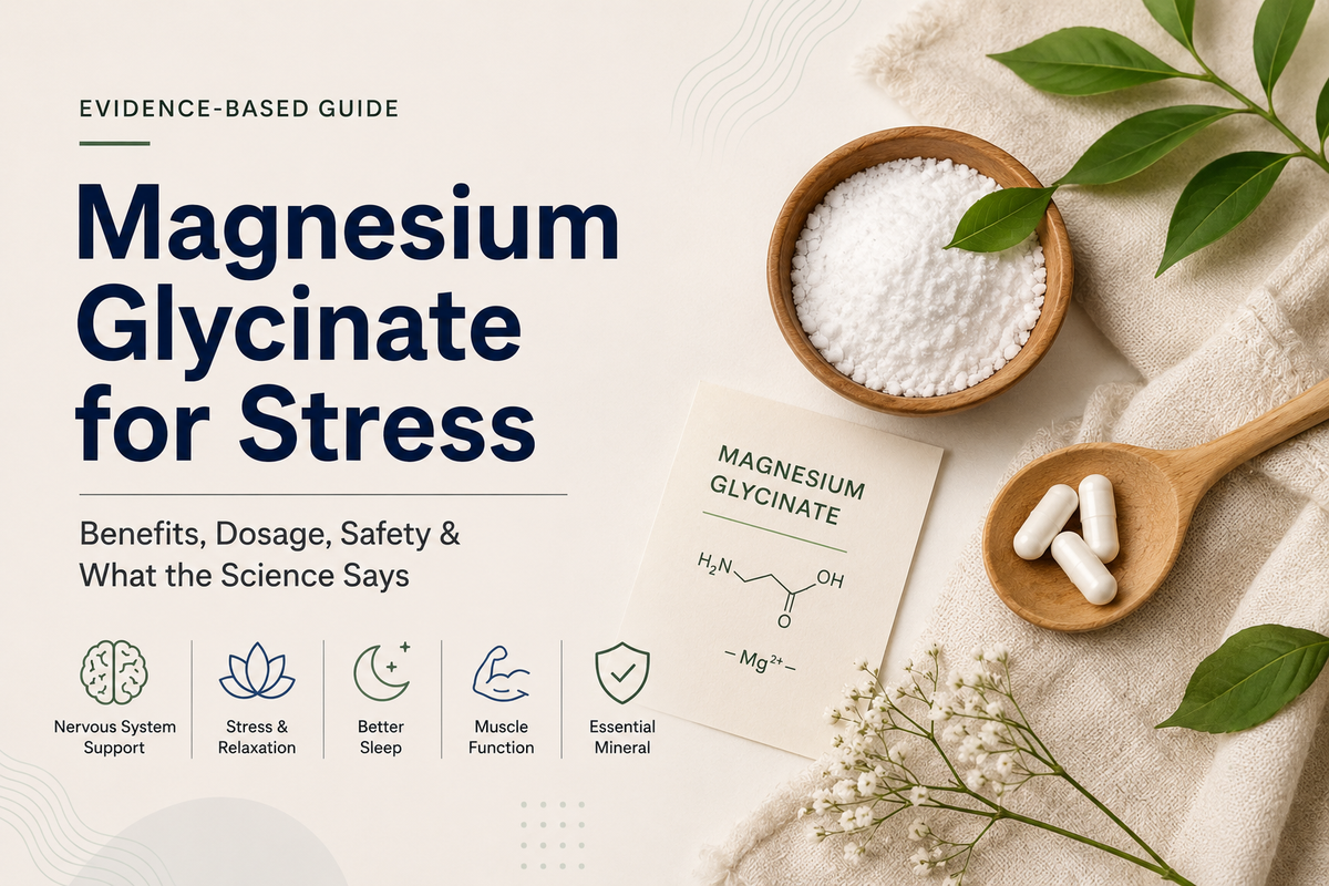Magnesium Glycinate for Stress: Benefits, Dosage, Safety & What the Science Says